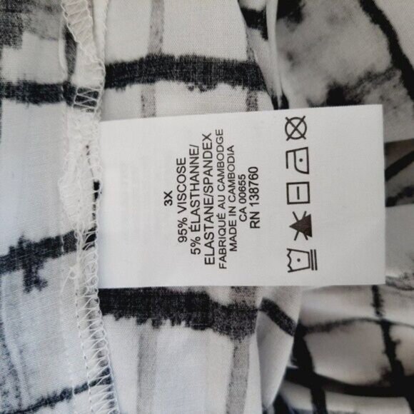 PENNINGTONS | Cold Shoulder Light Checkered Top B&W Sz 3X - Picture 9 of 9